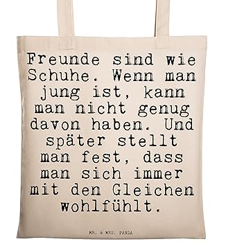Mr Mrs Panda Tragetasche Mit Spruch Freunde Sind Wie