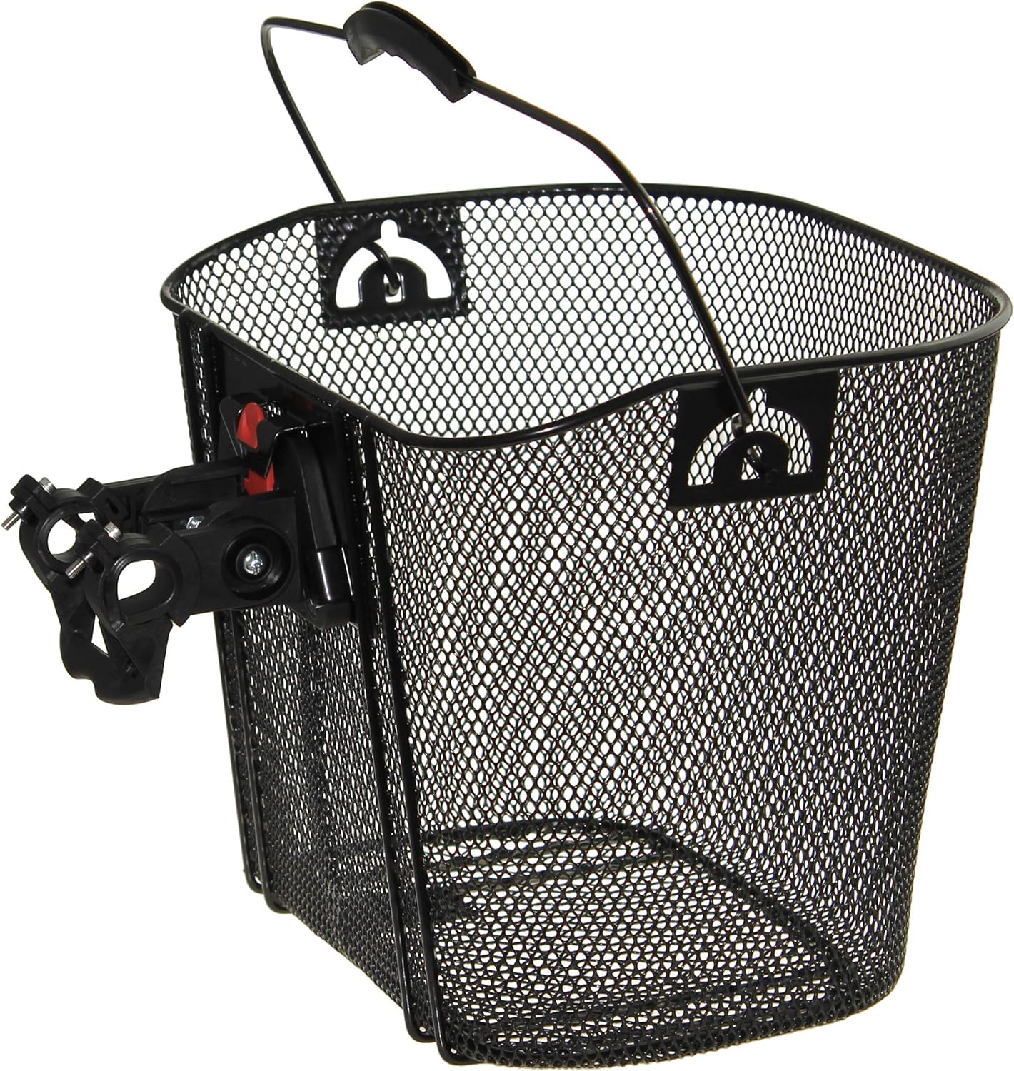 P4B Fahrradkorb Vorderrad mit Clip On Halter Lenkerkorb abnehmbar schwarz Fahrrad City Korb