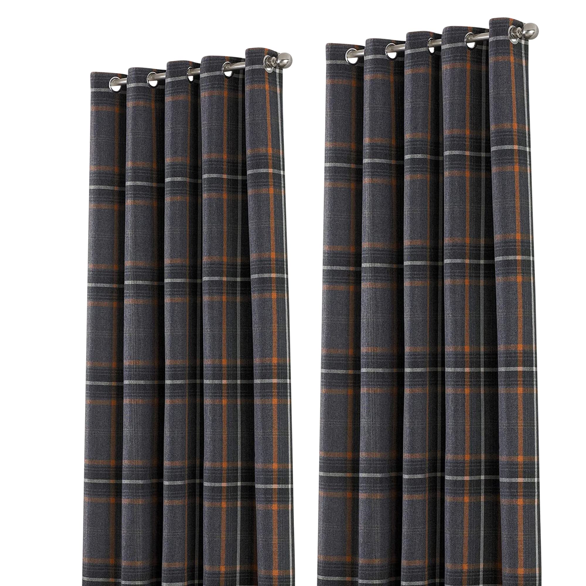 Riva Paoletti Aviemore Eyelet Curtains, Rust, 168 x 137cm