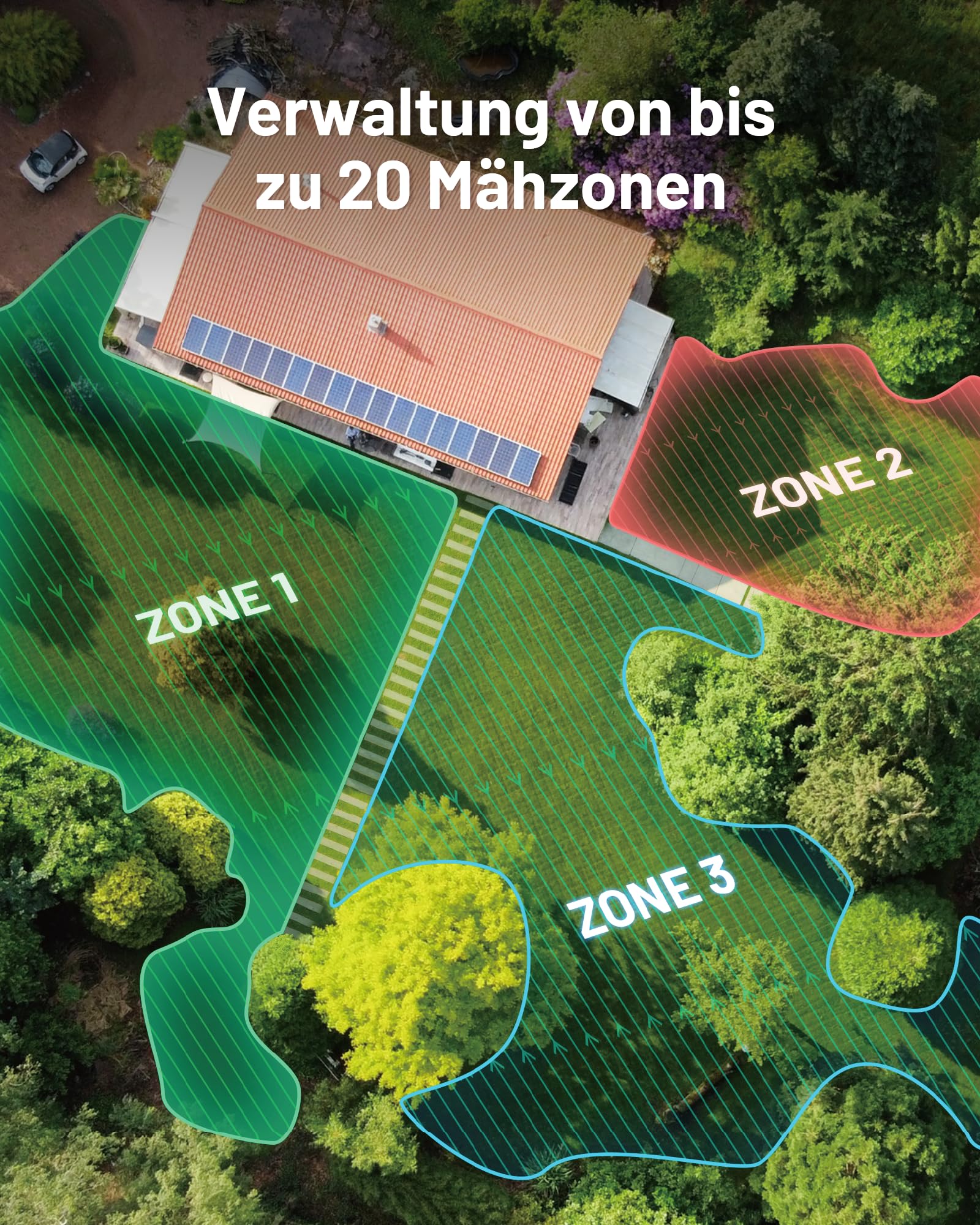 MAMMOTION LUBA mini AWD 800 Mähroboter ohne Begrenzungskabel, NetRTK+Vision, Keine RTK-Antenne erforderlich, Auto-Kartierung, Empf. 800m², Max. 1000m², mit 4G-Modul, 80% Steigung 6