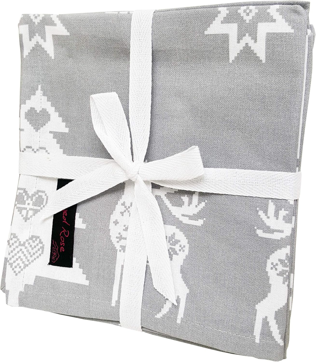 Ragged Rose Christmas Napkin, Cotton Napkins for Christmas-Themed Dining Table Setting & Silverware - Image 4