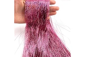 Heyiwell 2000 Strands Tinsel Icicles for Christmas Tree, Xmas,Birthday Party Wedding Decorations 18" Inch,Iridescent Pink