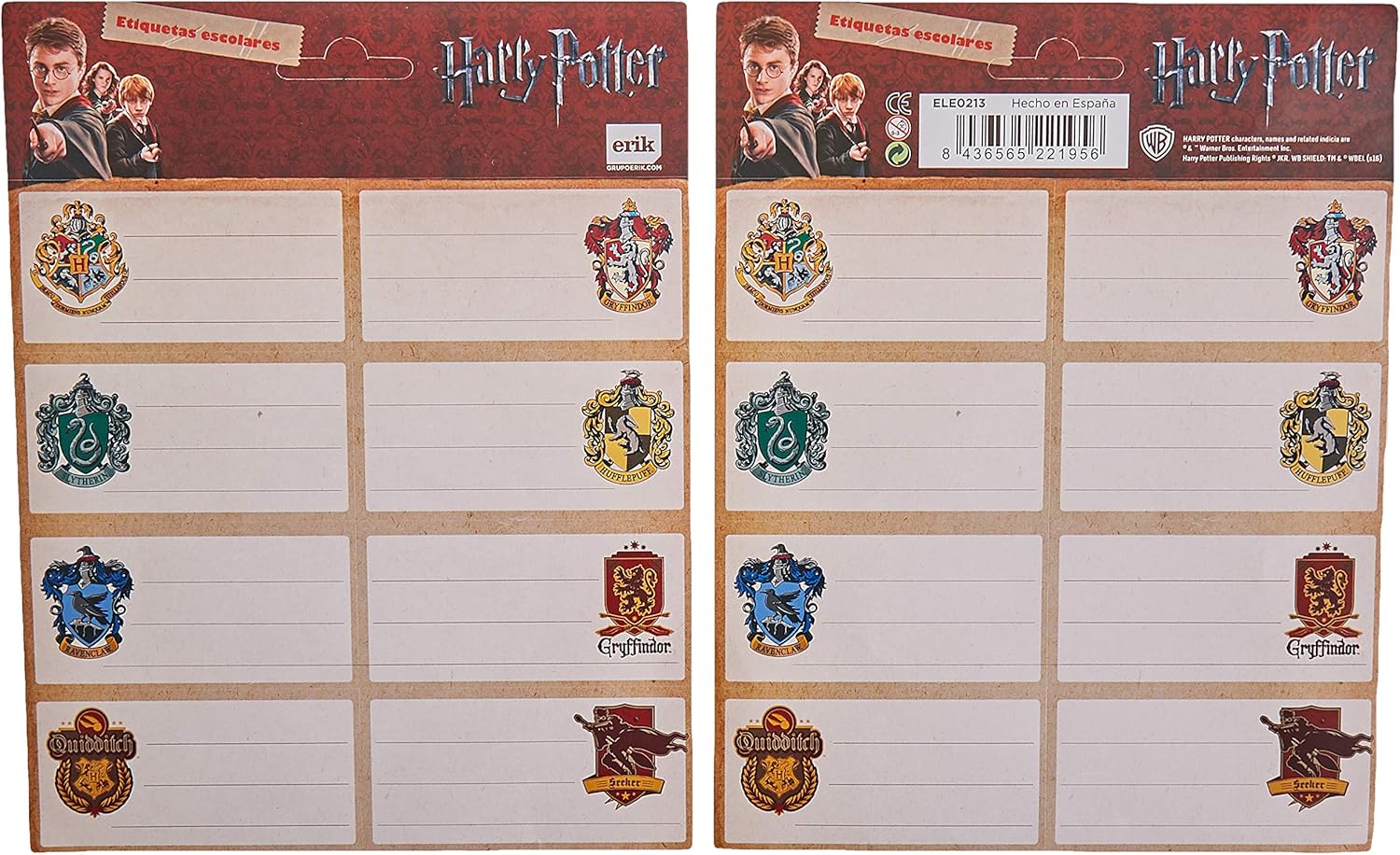 Grupo Erik Harry Potter Stickers, House Crests