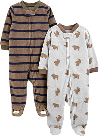 Simple Joys by Carter's Baby Boys' 2-Pack Fleece Footed Sleep and Play