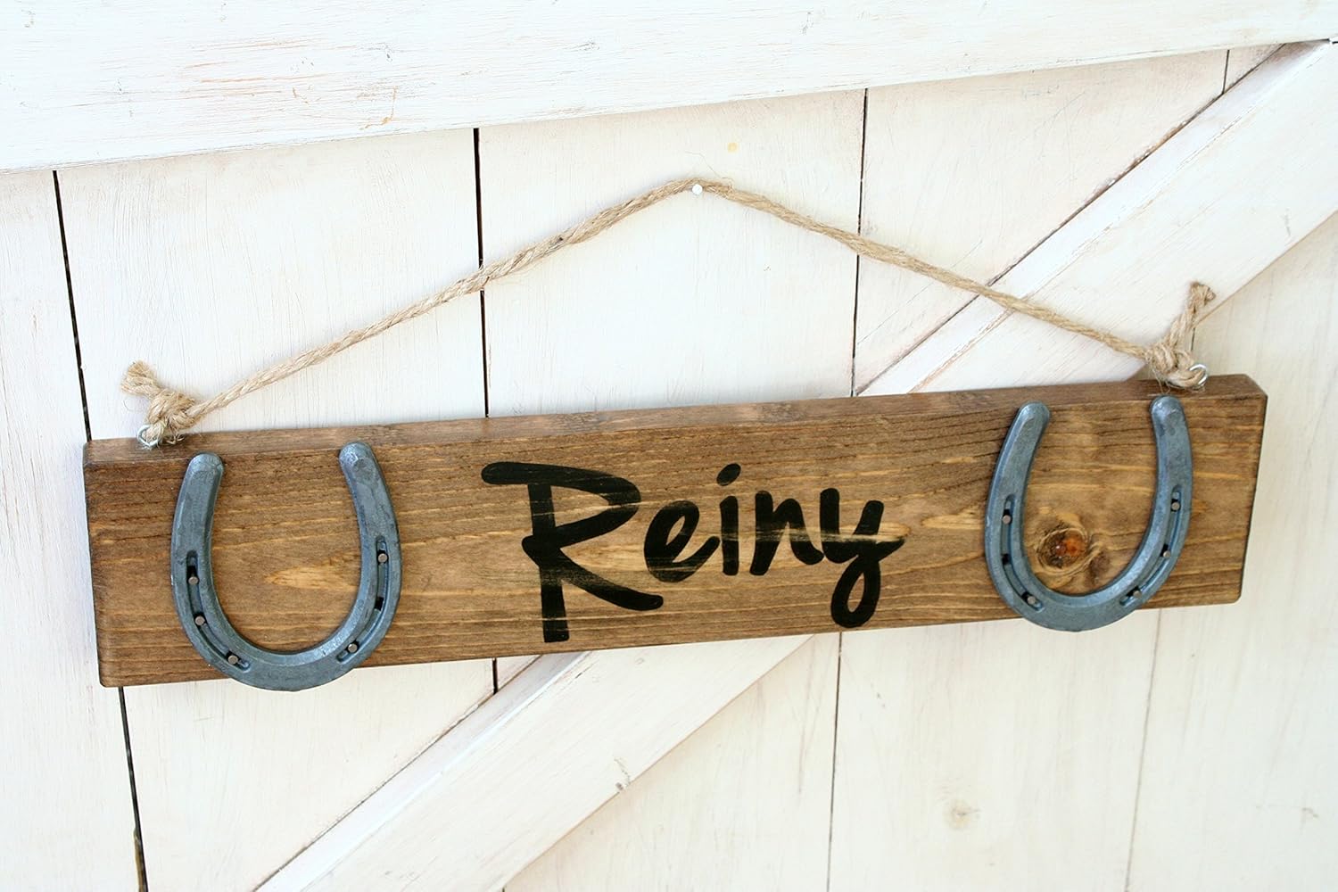 Amazon Com Personalized Wood Horseshoe Stall Sign Stable Sign