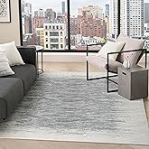 DKNY Grand Street Ivory Blue 9' x 12' Area Rug - Easy Clean, Non Shedding, Bed Room, Living Room, Dining Room, Kitchen (9' x 