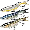 GOTOUR Fishing Lures Lifelike Multi Jointed Swimbait for Freshwater and Saltwater, Slow Sinking Hard Bait for Bass Trout Crap