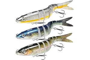 GOTOUR Fishing Lures for Freshwater or Saltwater, Easy to Use for Family Fishing Beginner and Pros, Most Lifelike Jointed Swimbait，Slow Sinking Bass Pike Panfish Walleye Lures, Fishing Gifts for Men