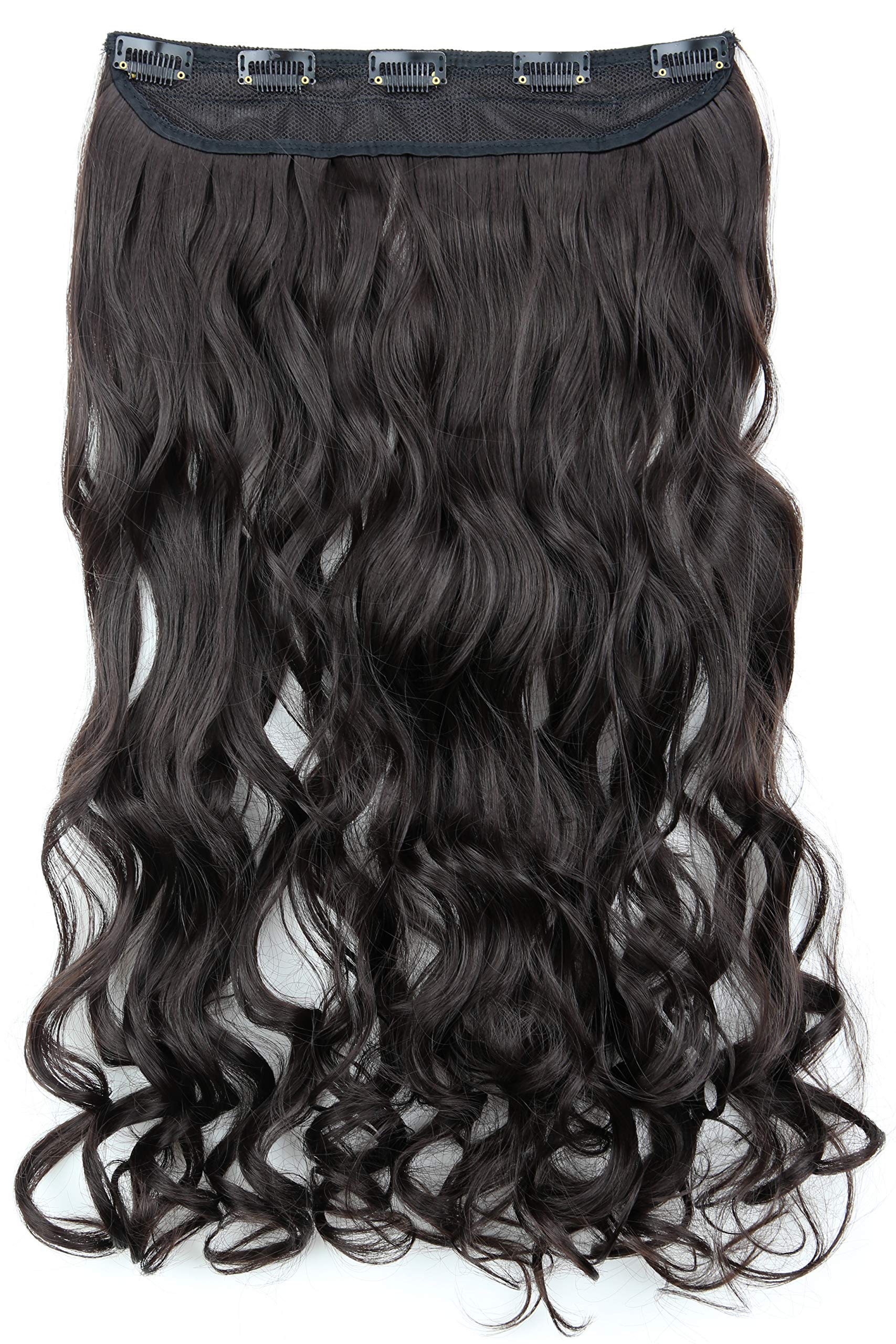 CAISHA 16" Clip In Extensions Hair Extensions Hairpiece Wavy Chocolate Brown C52-1 — image 1