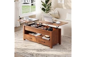 47.2" Lift Top Coffee Table with Storage, Wooden Center Table for Living Room, Multi-Function Coffee Table with Lifting Top, 
