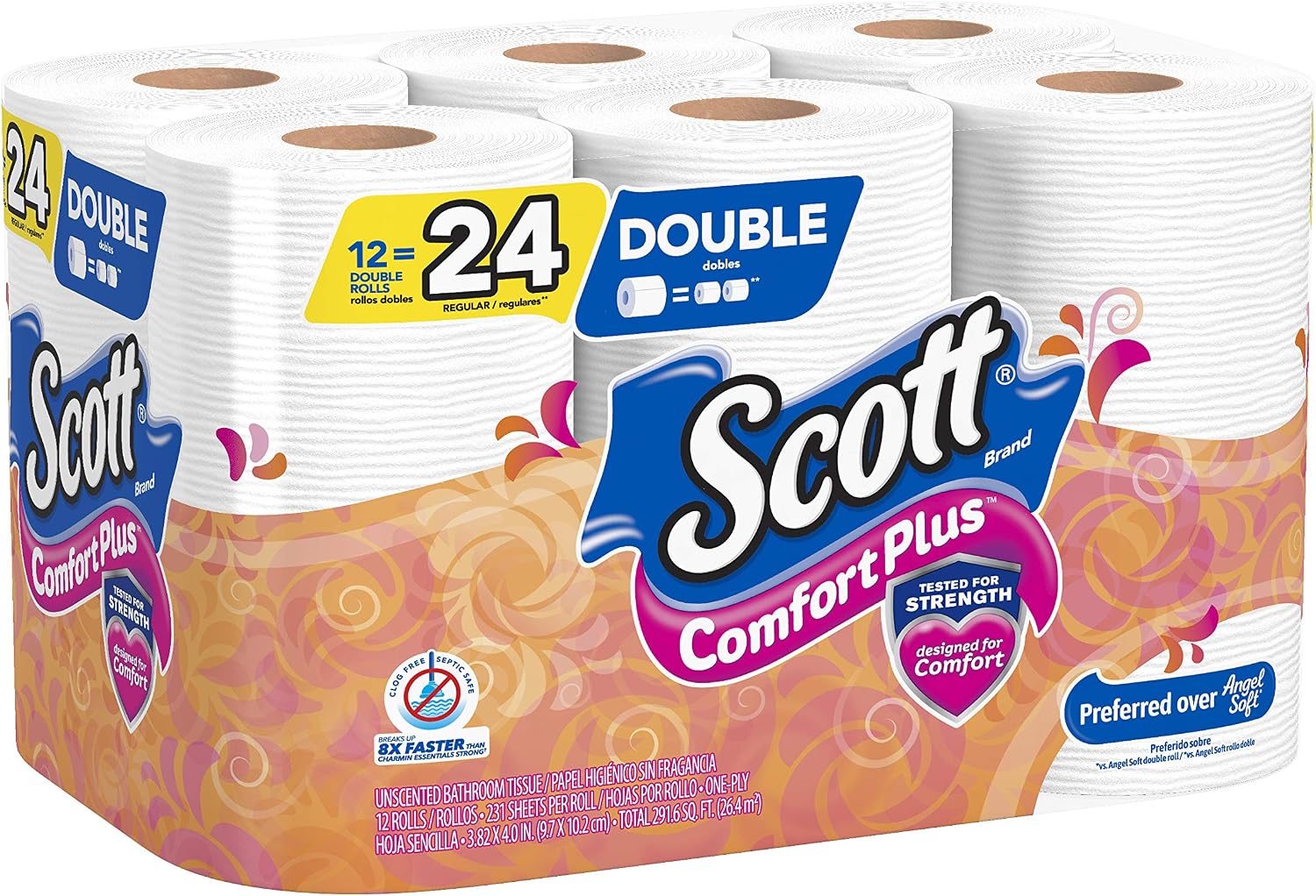 Scott ComfortPlus Toilet Paper, 12 Double Rolls, 231 Sheets per Roll amazon.com wishlist