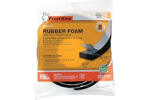 Frost King Available R534H Sponge Rubber Foam Tape 5/16-Inch, Black, 3/4" W, 5/16" T, 10 ft L