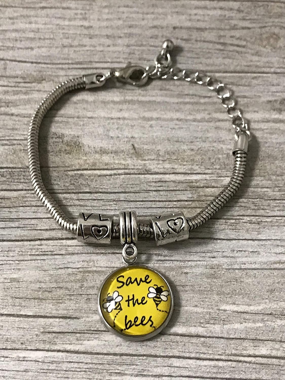 Save The Bees Bracelet, Help Save The Honeybees Awareness Jewelry, Save The
