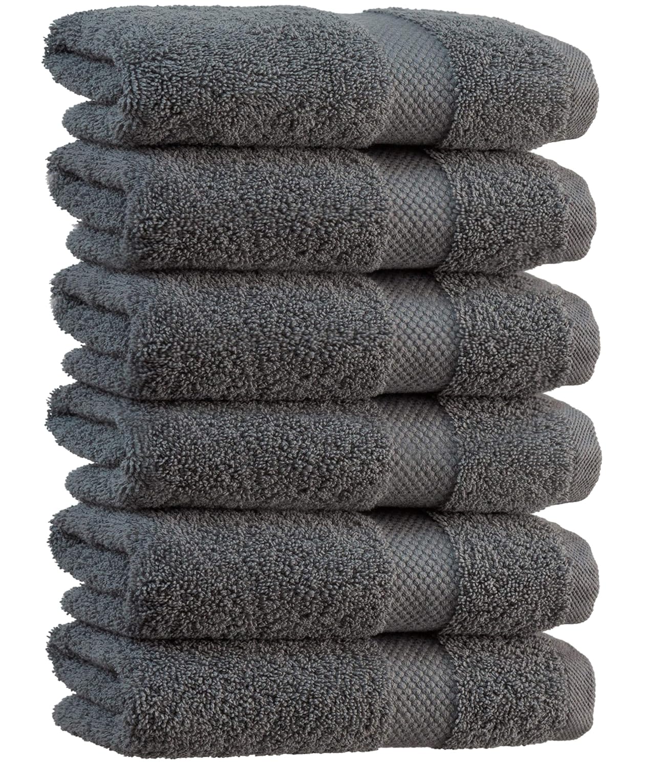 White Classic Luxury Hand Towels Gray Soft Circlet Egyptian Cotton