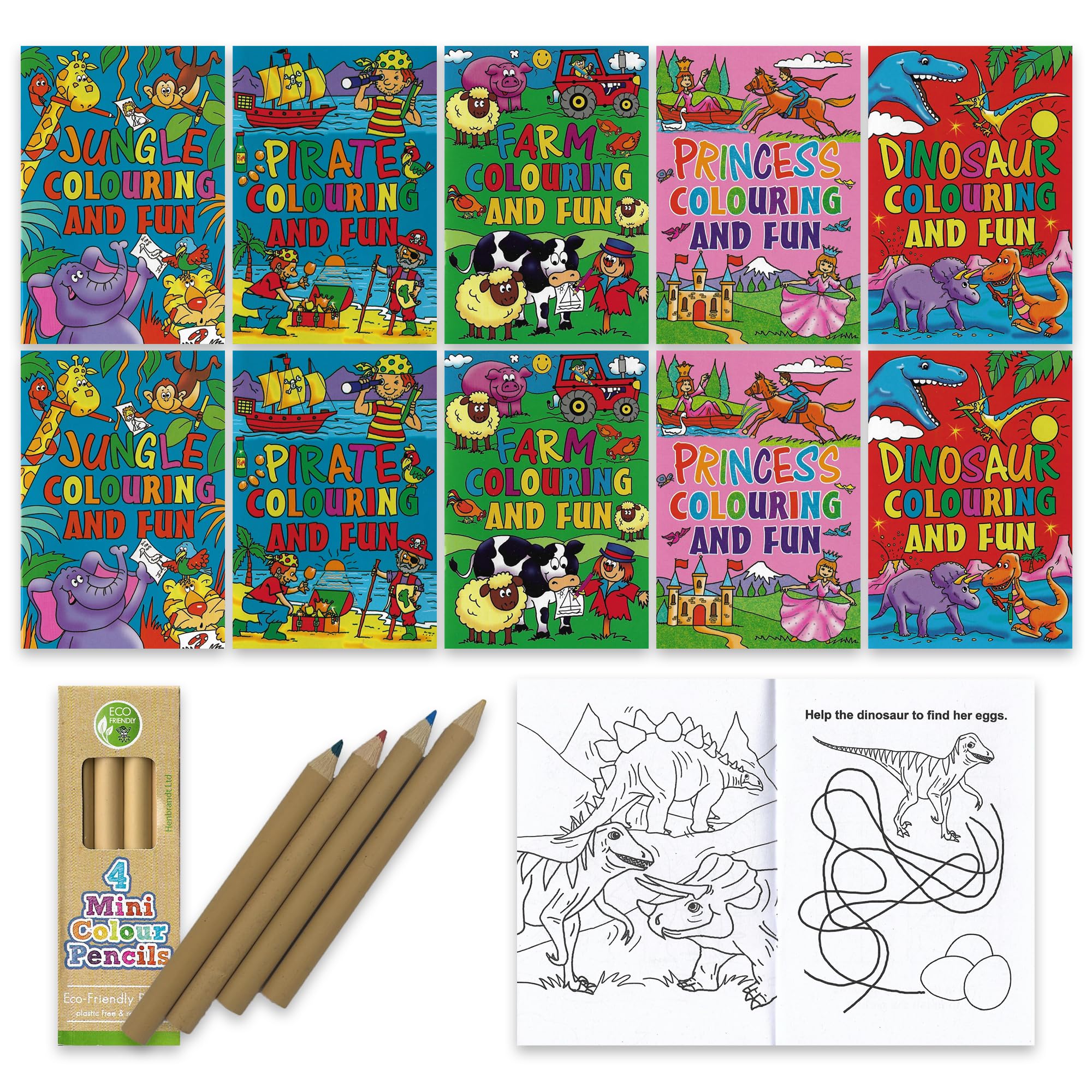 iHoot Activity Pack Bundle | Party Bag Fillers | 10 A6 Colouring Books & 10 Pencil Packs