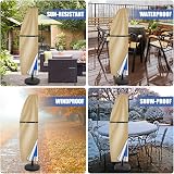 Teynewer Parasol Cover Cantilever 2 Sizes Waterproof UV Windproof Khaki view 5