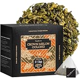TeaRove Crown Melon Oolong Tea Organic Whole Leaf Pyramid Tea Bags (15 Count), 100% Handcrafted in Fujian China, Natural Fruit Oolong, Medium Caffeine, 4g Each Sachet