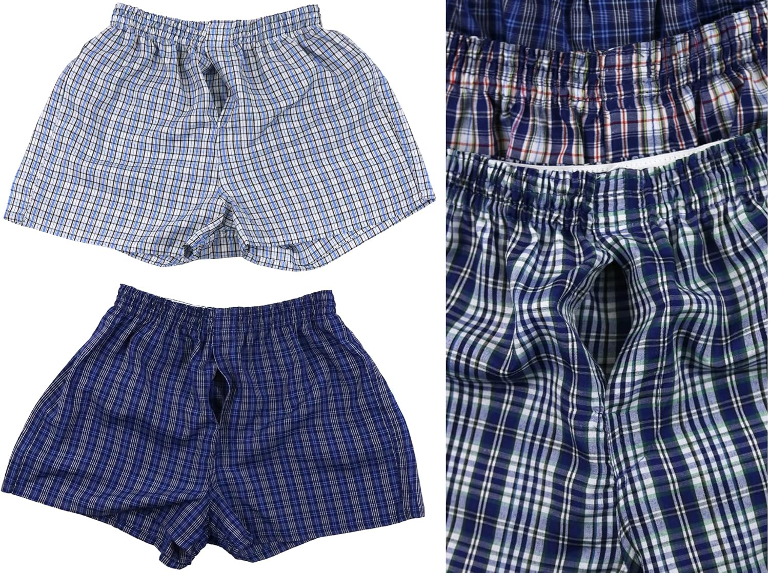 ToBeInStyle Boys' Pack of 6 Tartan Patterned Boxer Shorts: Clothing