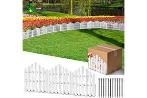 CooTentler Garden Edging Border No-Dig 13FT White 14.6 Inch Tall Landscape Edging with 14pcs Stakes for Decorate The Garden