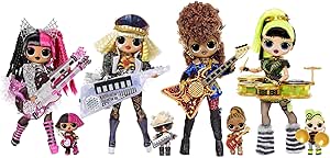 LOL Surprise OMG Remix Super Surprise with 70+ Surprises, Plays Music, 4 Fashion Dolls And 4 Dolls (Sisters), Rock Instruments, Boom Box Packaging, And Rock Band Accessories | Ages 4+