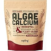Calcium Supplement - Whole Food with Vitamin K2 & D3, Magnesium, Zinc, Boron, Mineral Complex. Sourced Sustainably from Red Algae. for Bone Strength and Support. Non-GMO & Vegan (270 Count)