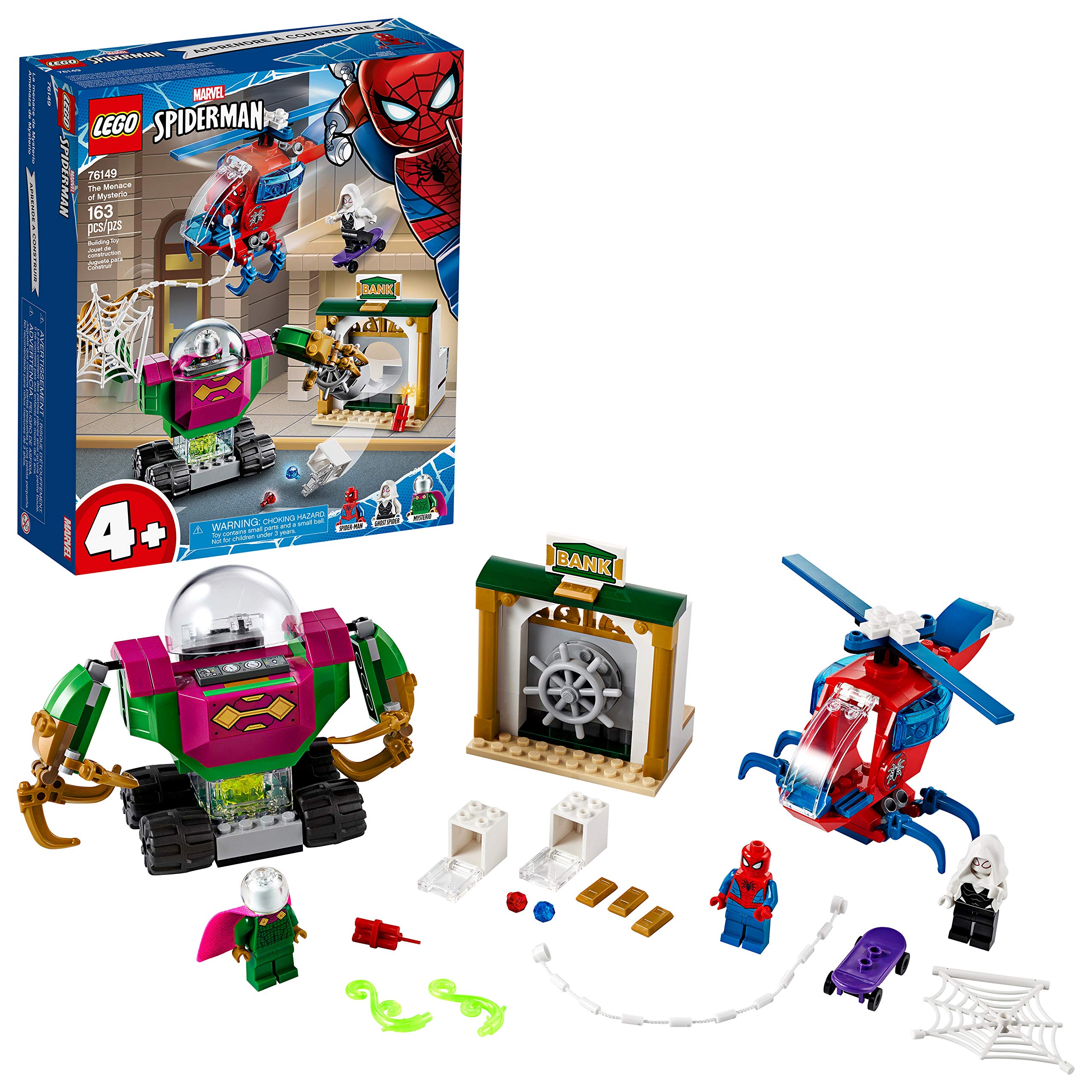 LEGO 76149 Super Heroes Marvel Spider-Man The Menace of Mysterio Helicopter Toy for Preschool Kids