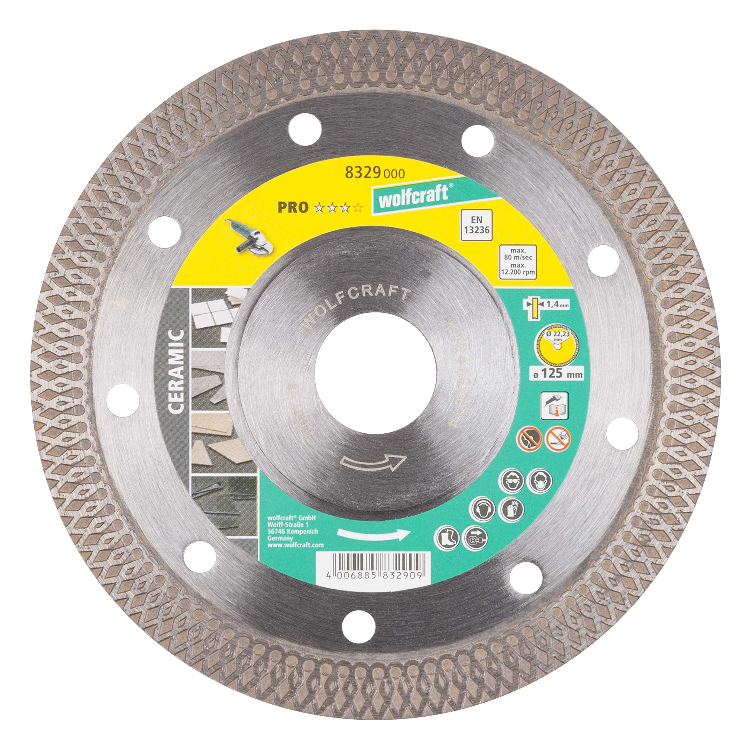 wolfcraft Diamond Cutting Disc "Pro Ceramic Turbo" for Angle Grinders I 8329000