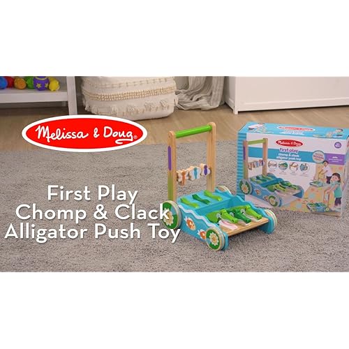 melissa & doug first play chomp & clack alligator push toy