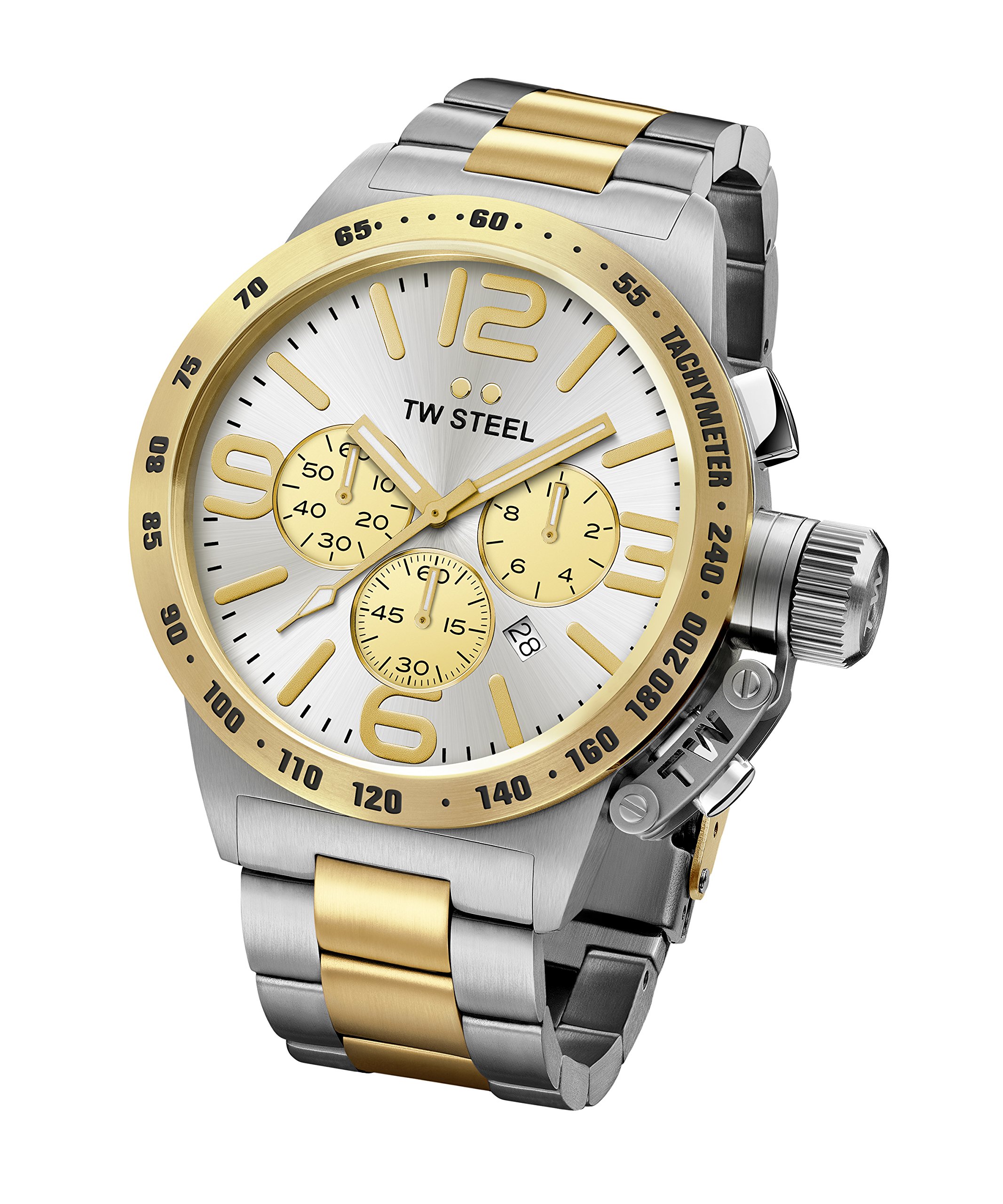 Canteen Bracelet Unisex Quartz Watch with Silver Dial Analogue Display and Silver Stainless Steel Bracelet