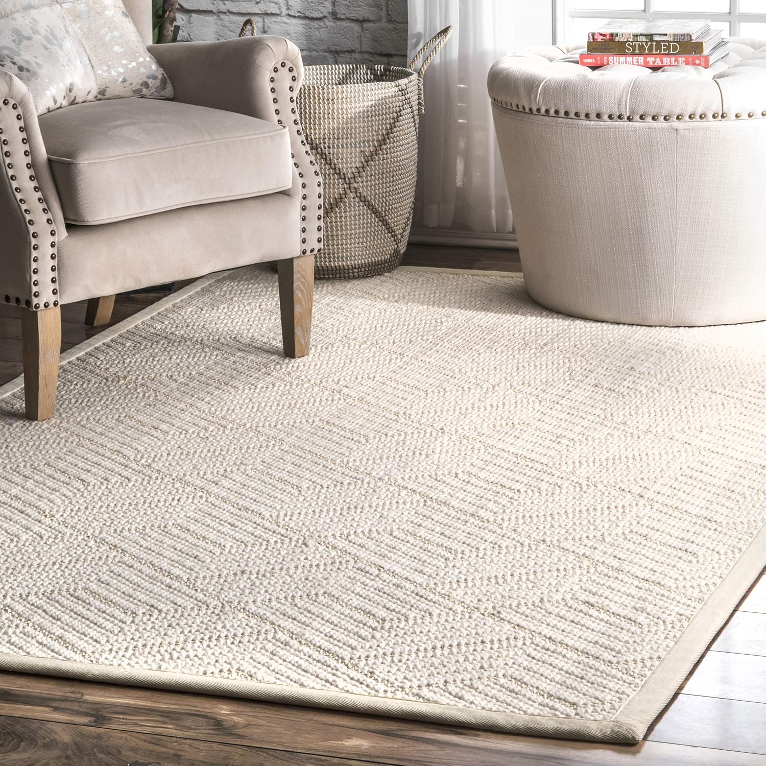 nuLOOM Suzanne Natural Textured Wool 