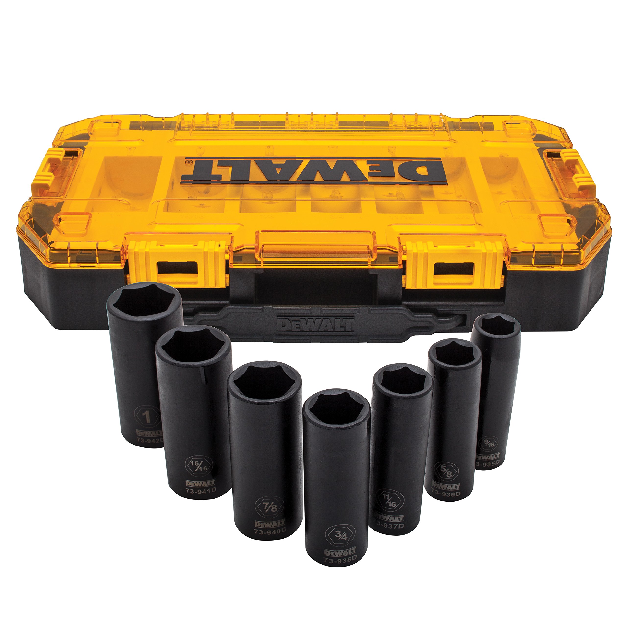 DEWALT DWMT74736 Tough Box 7PC SAE 1/2 Deep Drive
