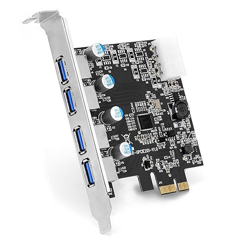 Inateck KTU3FR5O2I USB 3.0 expansion card (5 ports), black and red