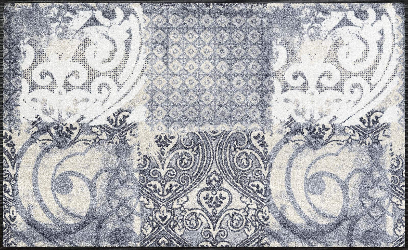 wash dry Door Mat 069362 with Arabesque Design, Acrylic, grey, 75 x 120 cm