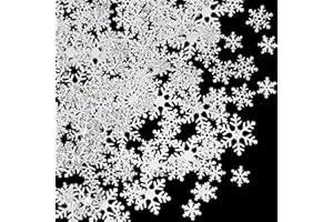 PARTYGARDEN 800 Pcs Silver Christmas Snowflakes Confetti Decorations - Fake Snow Confetti Crafts Snowflake Christmas Party Supplies for Winter Wonderland Frozen Themes Birthday Baby Shower Party Table Decor
