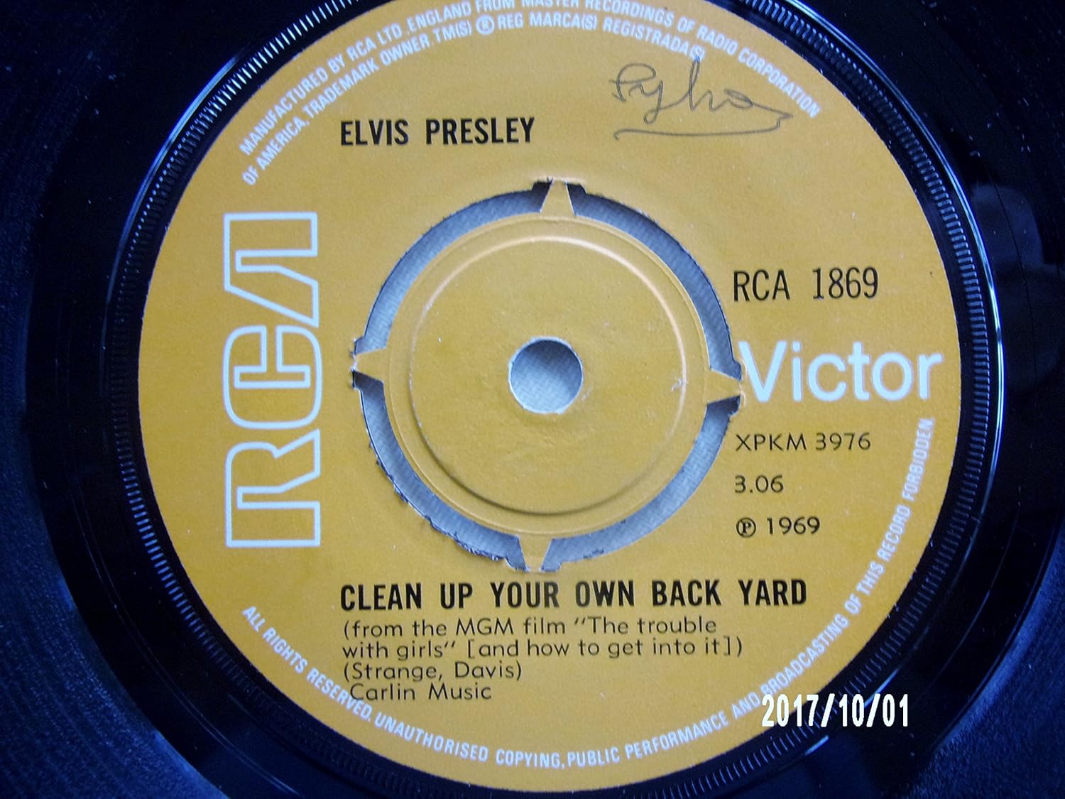 Elvis Presley Elvis Presley 45 Rpm Clean Up Your Own Back Yard