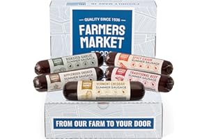 DELI DIRECT Farmers Market Gift Basket, Gluten Free, Keto, Paleo, Low Sodium, Zero Sugar, Summer Sausage Gift Set, 5oz 5-Pack Variety