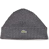 Lacoste Unisex-Adult Rib Knit Brushed Wool Beanie