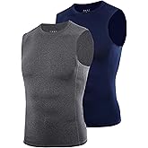 Twekfish 2 Pack Sleeveless Compression Shirt Men, Quick Dry Athletic Workout Tank Top, Gym Sports Base Layer Undershirts