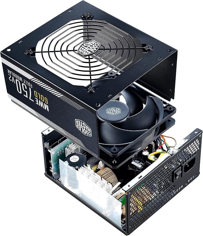 MWE 750 Gold V2 - Fuente de Alimentación 750W Modular (Enchufe EU), 80 PLUS Gold, Cableado Negro Plano, Ventilador HDB 120 mm, Umbral de Alta Temperatura - 5 Años de Garantía