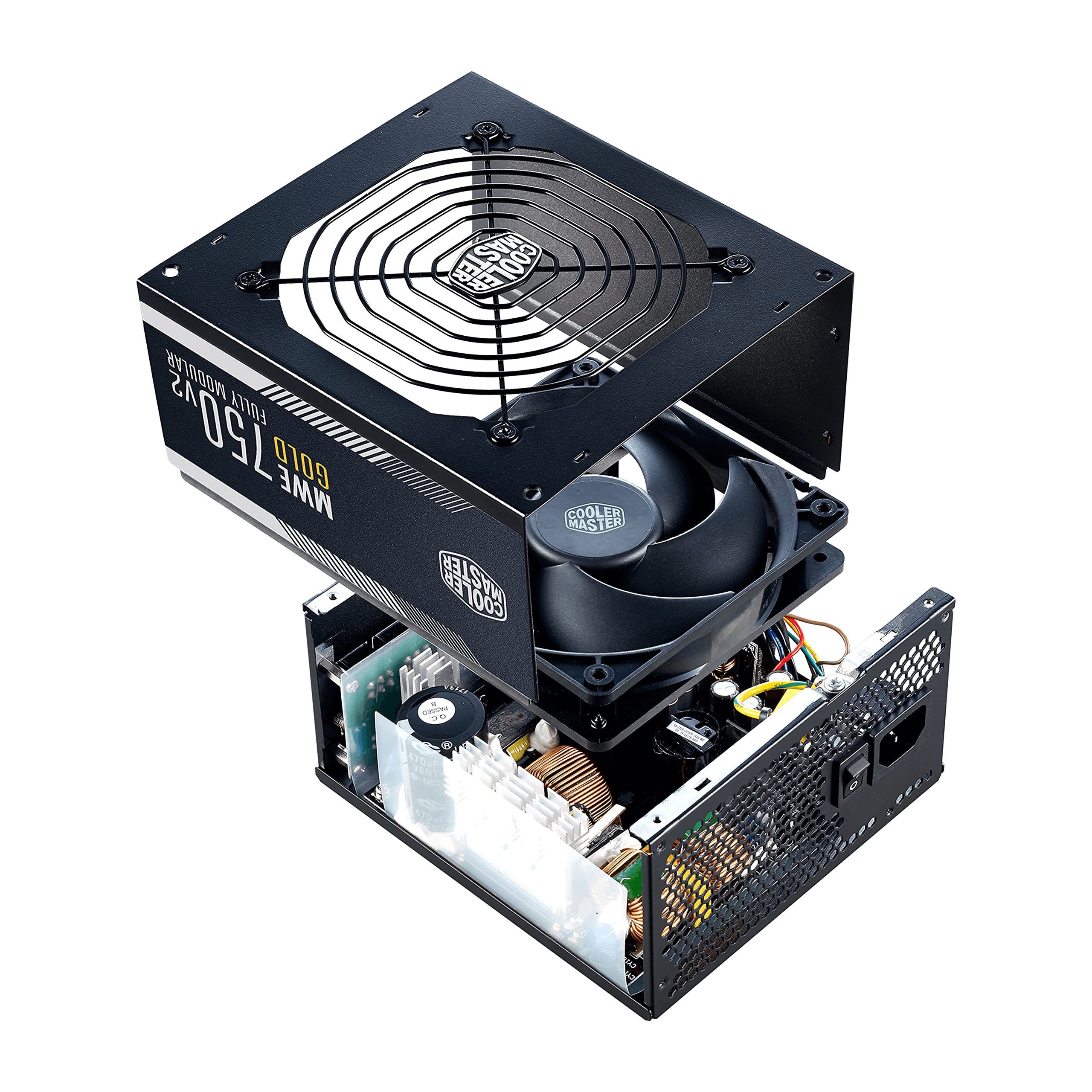 Cooler Master MWE 750 Gold V2, Modulares PC-Netzteil (EU-Stecker), 80 Plus Gold, 750 Watt Netzeil mit Flachkabel, 120mm HDB-Lüfter, Temperaturschwelle 50˚C 6