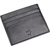TRUTANN Black Leather Wallet – Classic Horizontal Slim Card Holder | Real Genuine Leather Mens Wallet | RFID Secure | Fits 8 Cards | Tap to Pay | Quality Credit Card Holder