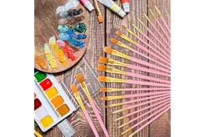 20 Pieces Artist Paint Brushes Set for Acrylic Oil Watercolor Fine Detail Painting Face Nail Body Art Miniature Detailing Roc