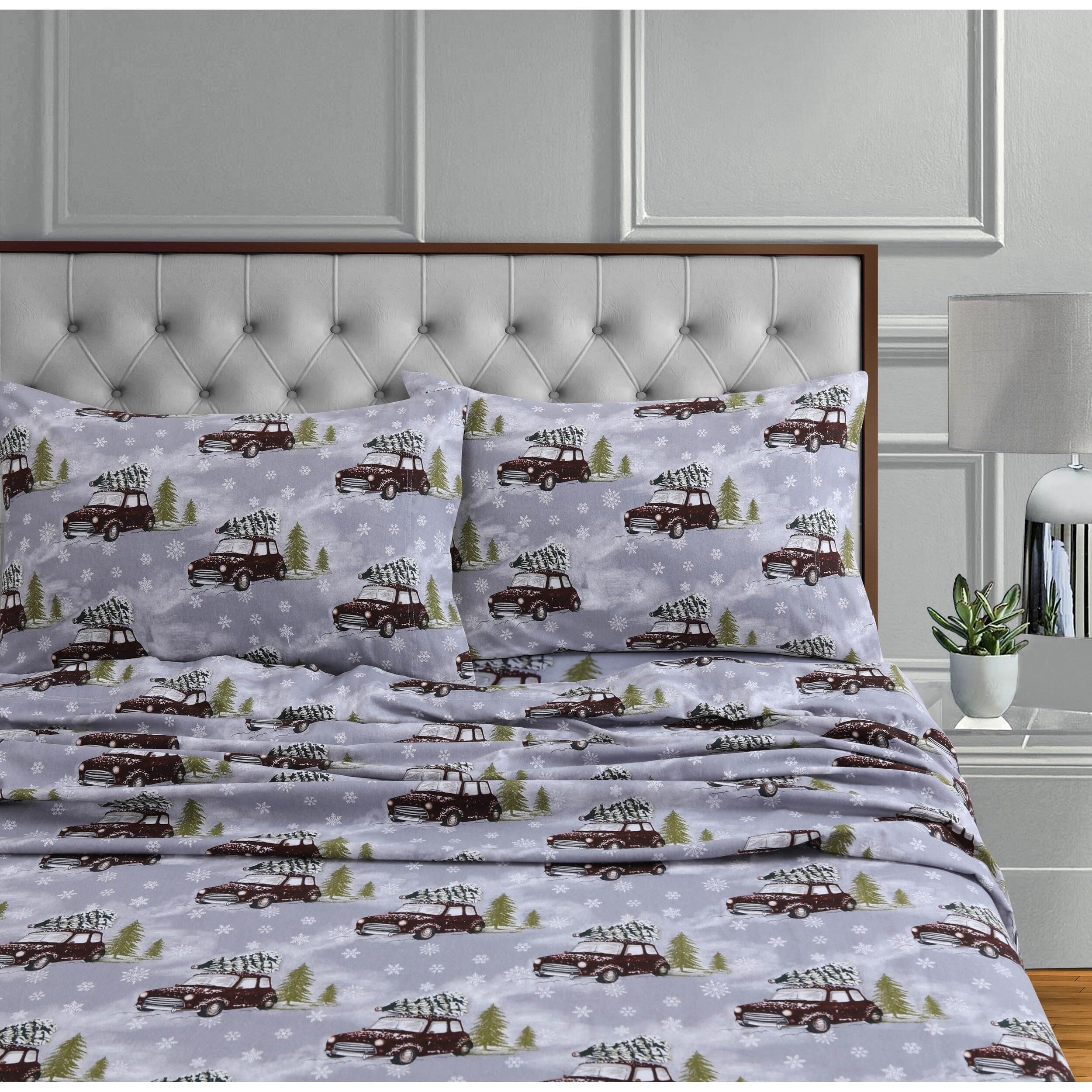 Tribeca Living WIOUSHEETFUGR Deep Pocket Sheet Set, Full, Winter Outing Grey Image Tribeca Living WIOUSHEETFUGR Deep Pocket Sheet Set, Full, Winter Outing Grey Image