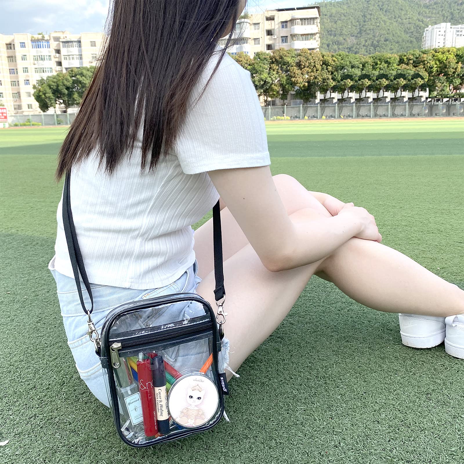 gdbis Clear Crossbody Bag, Stadium Approved Clear Purse Bag for Concerts Sports Events