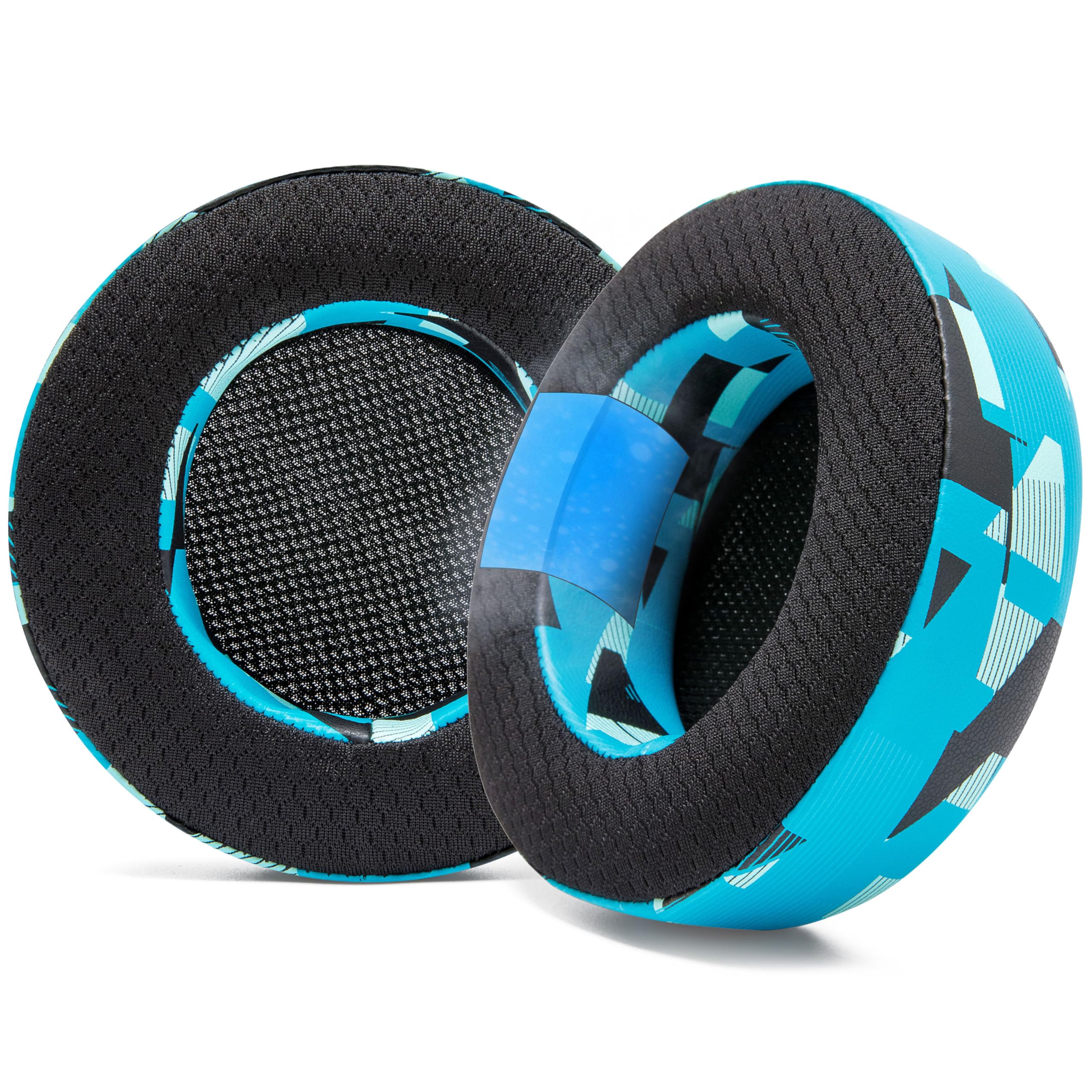 WC Freeze Virtuoso - Hybrid Fabric Cooling Gel Replacement Earpads for Corsair Virtuoso Gaming Headset, Made by Wicked Cushions, Improved Durability, Thickness and Sound Isolation | Cyan Prism — image 1