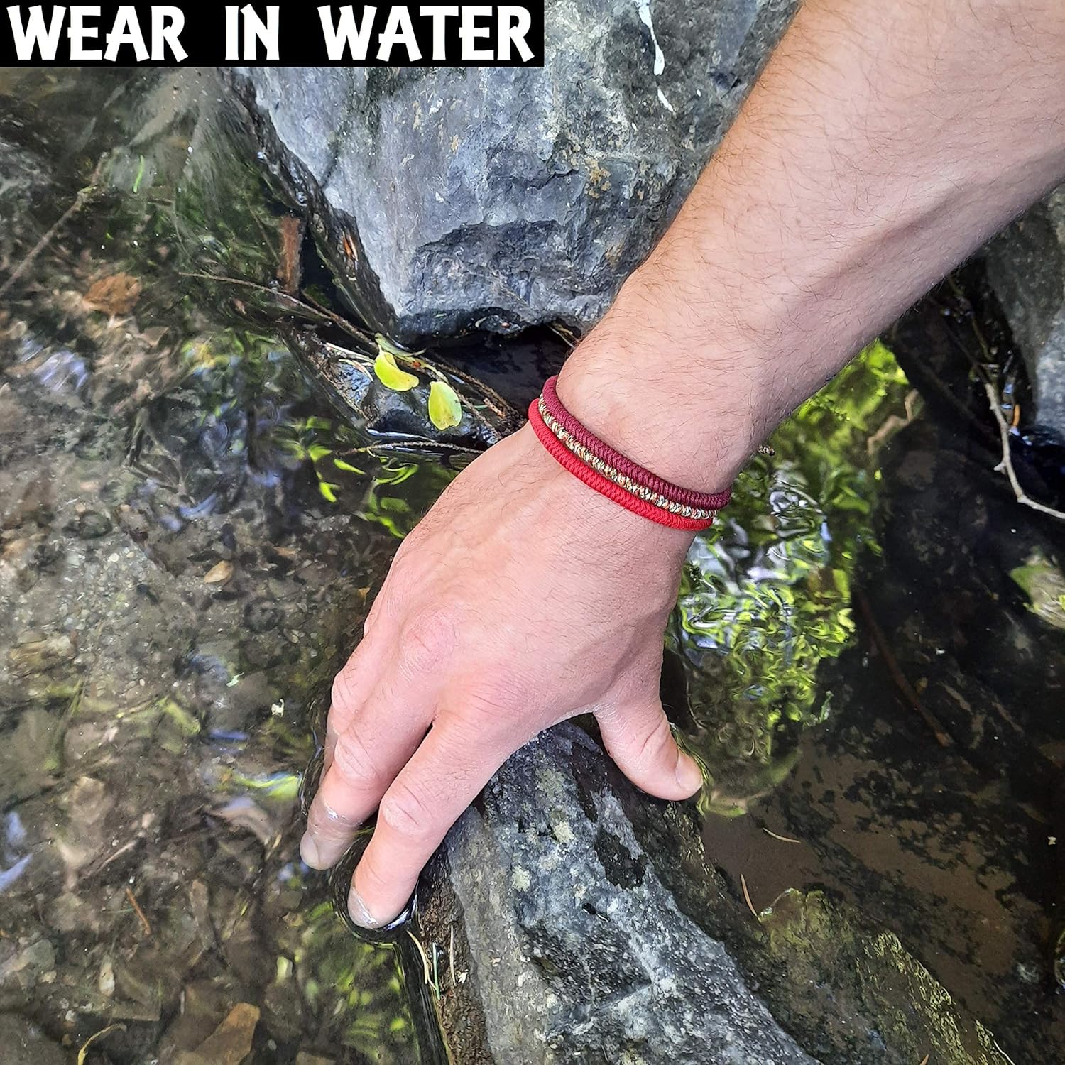 LUCKY BUDDHIST Handmade Bracelets + Buddhist Gift! Tibetan Good Luck String Armbands. For Women Men Teens. Adjustable Size! Friendship present. Handcrafted rope wristbands. Red - Image 4