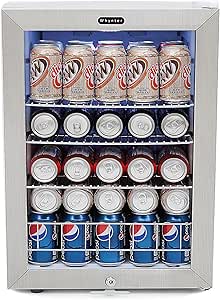 Whynter BR-091WS, 90 Can Capacity Stainless Steel Beverage Refrigerator with Lock, White