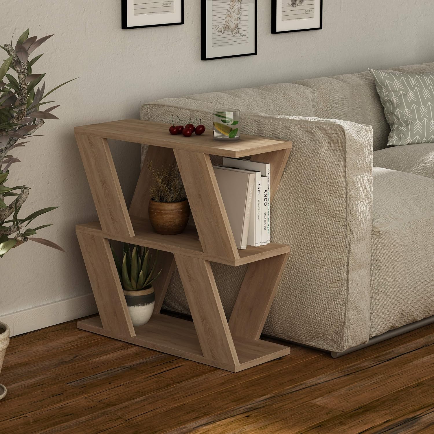 HOCUS PICUS Coffee Table with Magazine Rack for Living Room and Office Many Color Options, 60 x 22 x 57 cm Oak - Image 3