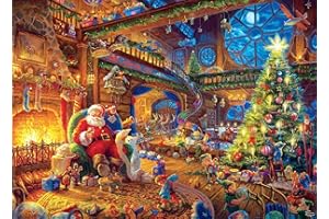 MANDUCARY 1000 Piece Cardboard Jigsaw Puzzles, Beautiful Christmas Puzzle - Every Piece Unique, Softclick Technology for 27x20 Inch