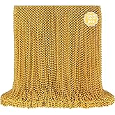 YAXINRUI 120 PCS Gold Mardi Gras Beads, Gold Bead Necklaces, Christmas Necklace, 33 Inch Round Beaded Necklace for Mardi Gras Party Christmas New Year Eve Festive Events, Party Favors